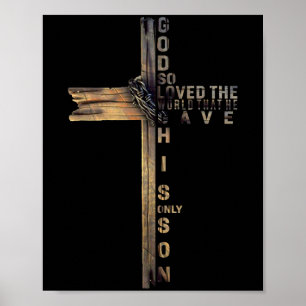 Póster Camiseta Biblia Cruz Cristiana Juan 3_16 Citación 