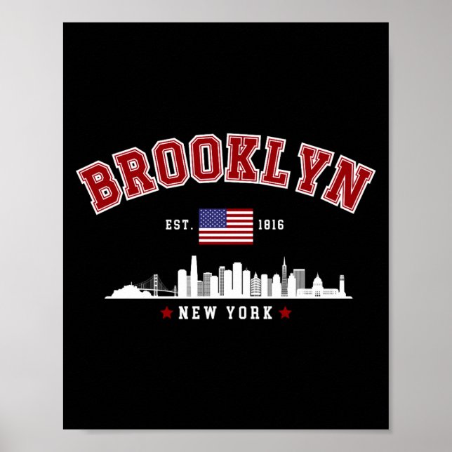 Póster Camiseta Brooklyn Ney York Est 1816  (Frente)