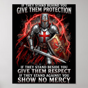Póster Camiseta Caballeros Templarios Guerrero Protección