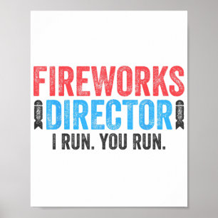 Póster Camiseta camiseta del director de fuegos artificia