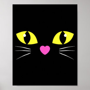 Póster Camiseta Cara de Gato Negro _ Gato Negro Fácil par