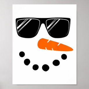 Póster Camiseta Cara de Muñeco de Nieve Niños Bebés Gle N
