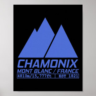 Póster Camiseta Chamonix Ski Resort Esquí Mont Blanc Fran