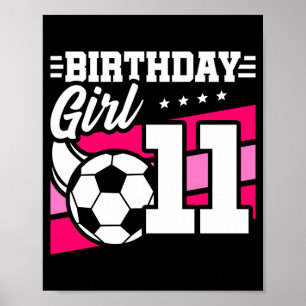 Póster Camiseta Chica Fútbol Fútbol 11 Cumpleaños 11 Años