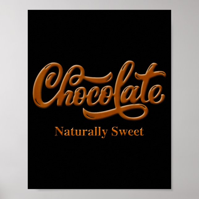 Póster Camiseta Chocolate Naturalmente Dulce Mujer negra  (Frente)