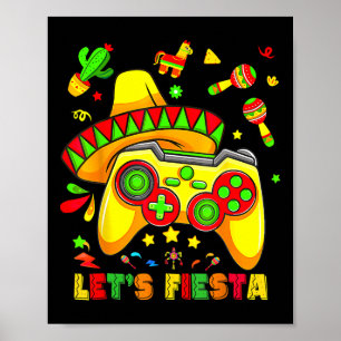 Póster Camiseta Cinco De Mayo Niños Vamos Fiesta Gamer Ch
