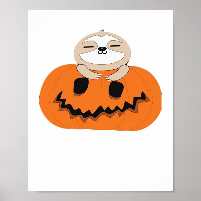 Póster Camiseta clásica de calabaza de Halloween (Frente)