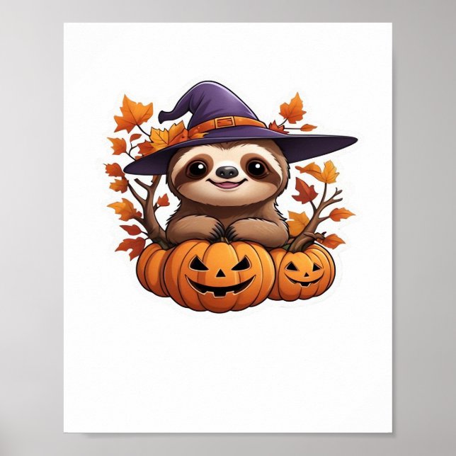 Póster Camiseta clásica de Halloween Personalizado Sloth (Frente)