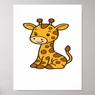 Póster Camiseta clásica de jirafa bebé