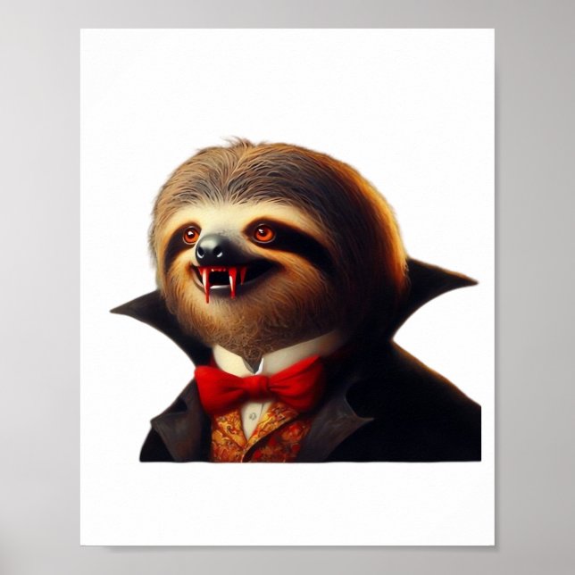 Póster Camiseta Clásica de Sloth Vampire (Frente)