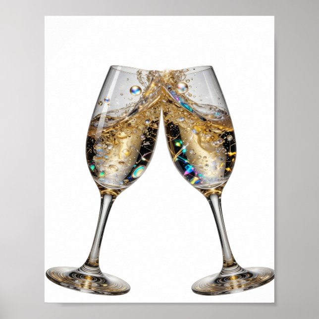 Póster Camiseta con lema Statement Silver CHEERS TO GOOD  (Frente)