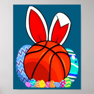 Póster Camiseta conejito Pascua huevos de Pascua balonces
