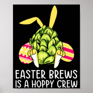 Póster Camiseta Conejo de Pascua Conejito Bebiendo Cervez