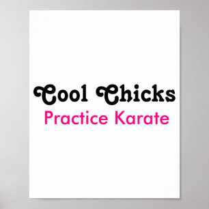 Póster Camiseta Cool Chicks Practice Karate