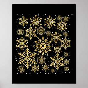 Póster Camiseta Copos de Nieve Bonitos Vacaciones de Esqu