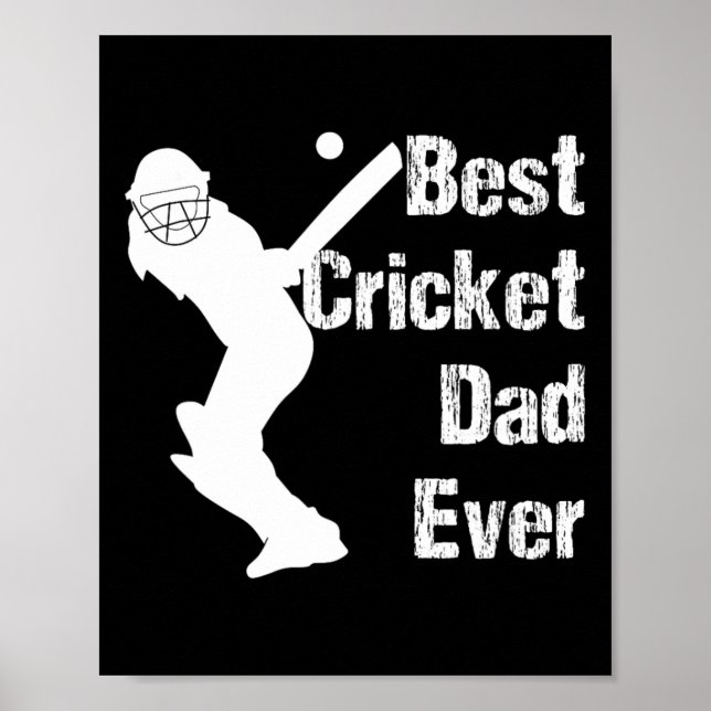 Póster Camiseta Cricket T Ll para papás indios de cricket (Frente)