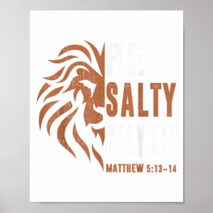 Póster Camiseta cristiana para papá Sé salado Mantente en
