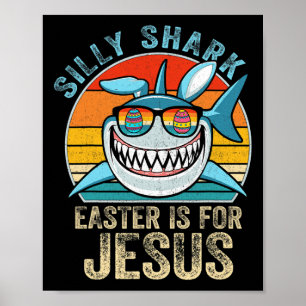 Póster Camiseta Cristiana Retro Silly Shark Tee Pascua Es