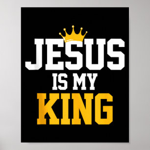 Póster Camiseta Cristianos Jesús Es Mi Rey Religión Citas