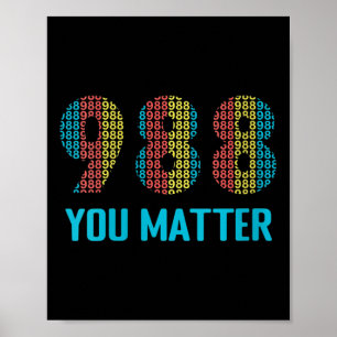 Póster Camiseta Cuello en V Línea Directa 988 Prevención