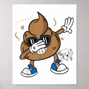 Póster Camiseta Cute Dabbing Heces - Emoticono Divertido 