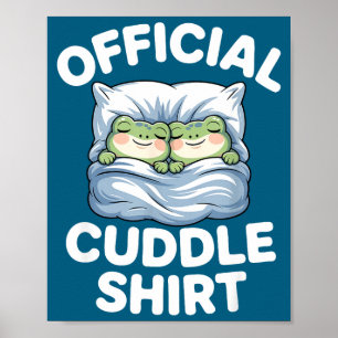 Póster Camiseta de Abrazo Ranas Divertidas Lindas Acogedo