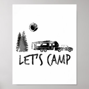 Póster Camiseta de acampada Camping Camper 5ta Rueda Rv V