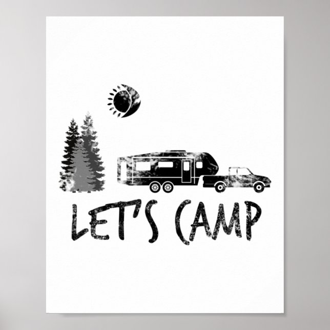 Póster Camiseta de acampada Camping Camper 5ta Rueda Rv V (Frente)