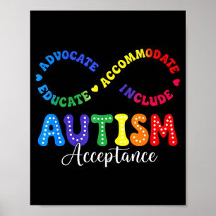 Póster Camiseta de aceptación y conciencia del autismo sí
