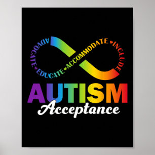 Póster Camiseta de aceptación y conciencia del autismo sí