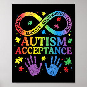 Póster Camiseta de aceptación y conciencia del autismo sí