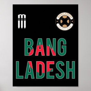 Póster Camiseta de aficionados de críquet de Ngladesh 2 