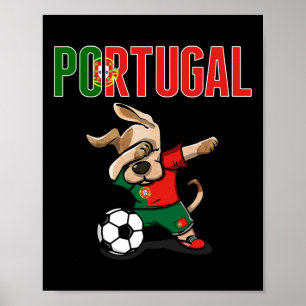 Póster Camiseta de aficionados de fútbol de Portugal con