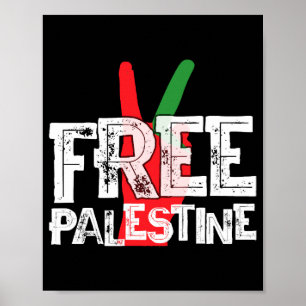 Póster Camiseta de alto el fuego patriótico palestino Lib