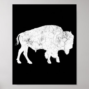 Póster Camiseta de amante de animales de búfalo angustiad