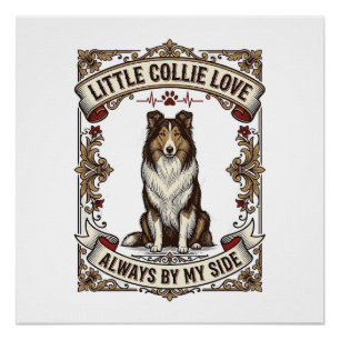 Póster Camiseta de Amante de Perro Collie con Cita de Gra
