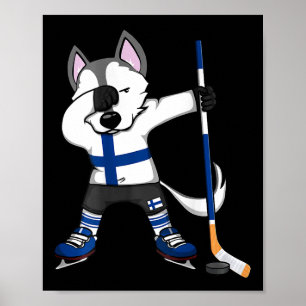 Póster Camiseta de Amantes de Hockey sobre Hielo Husky Fi