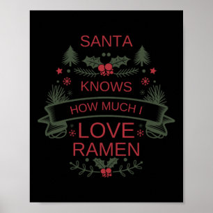 Póster Camiseta de Amantes de Ramen de Navidad para Amant