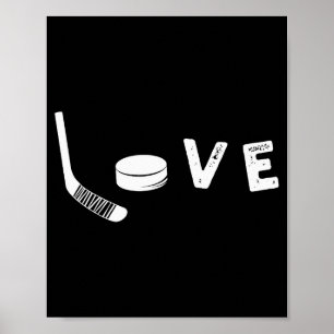 Póster Camiseta de amor por el hockey sobre hielo, regalo