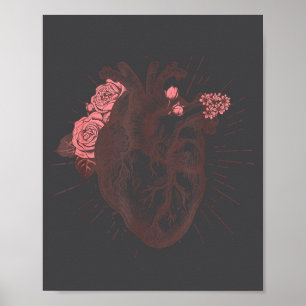 Póster Camiseta de anatomía del corazón humano anatómico