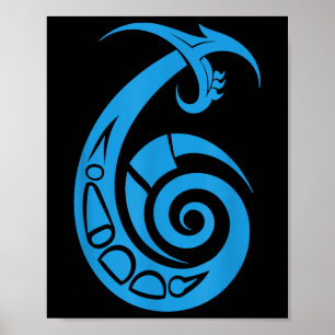 Póster Camiseta de anzuelo tribal - Pesca tribal - Makau