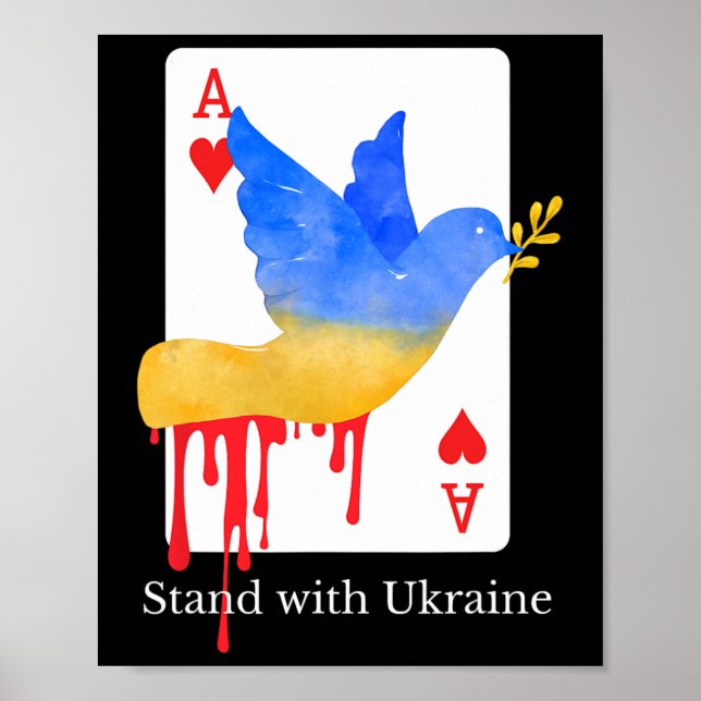 Póster Camiseta de apoyo a Ucrania Ace Of War  (Frente)