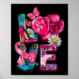 Póster Camiseta de Apoyo al Cáncer Concienciación sobre e