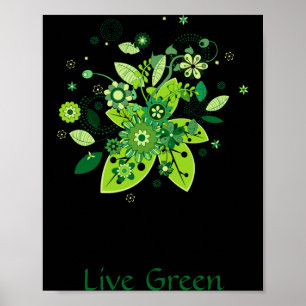 Póster Camiseta de árbol abstracto verde