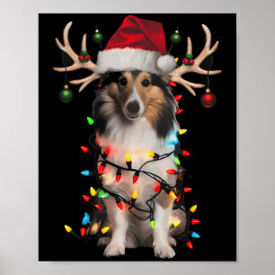 Póster Camiseta de árbol de Navidad de Shetland Sheepdog 
