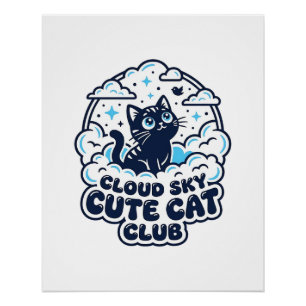 Póster Camiseta de arte para amantes de gatos lindos en c