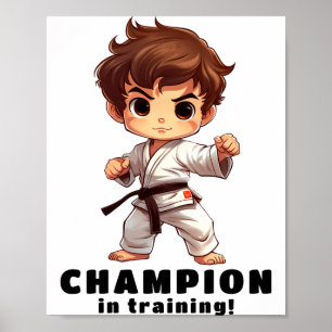 Póster Camiseta de artes marciales de karate 