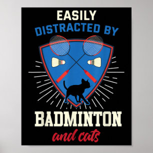 Póster Camiseta de bádminton Amante de gato divertido Jug