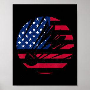 Póster Camiseta de bádminton de la bandera americana homb