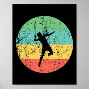 Póster Camiseta de bádminton - Jugador de bádminton retro
